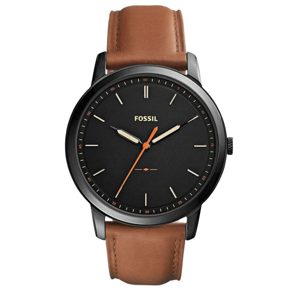 Fossil FFS5305 Quartz Deri Taba Siyah Kadran 44 Mm Erkek Kol Saati