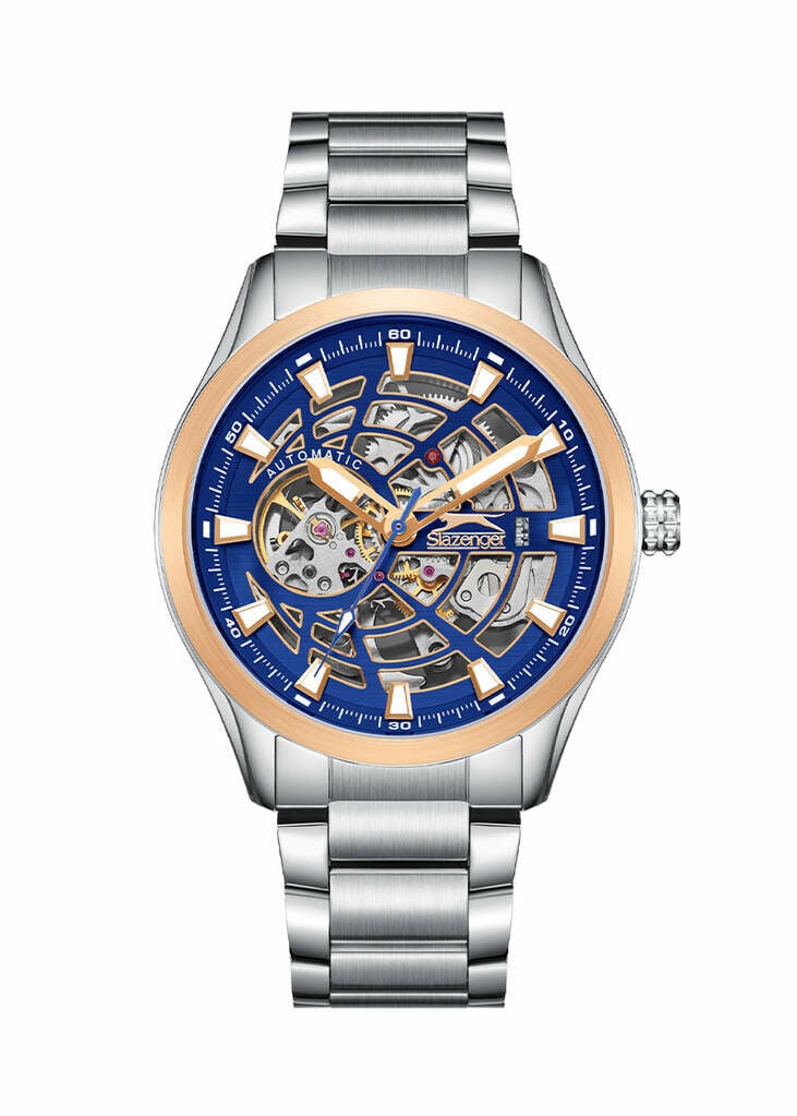 Slazenger SL.09.2411.1.03 Otomatik Çelik Gri Lacivert Kadran 44 Mm Erkek Kol Saati