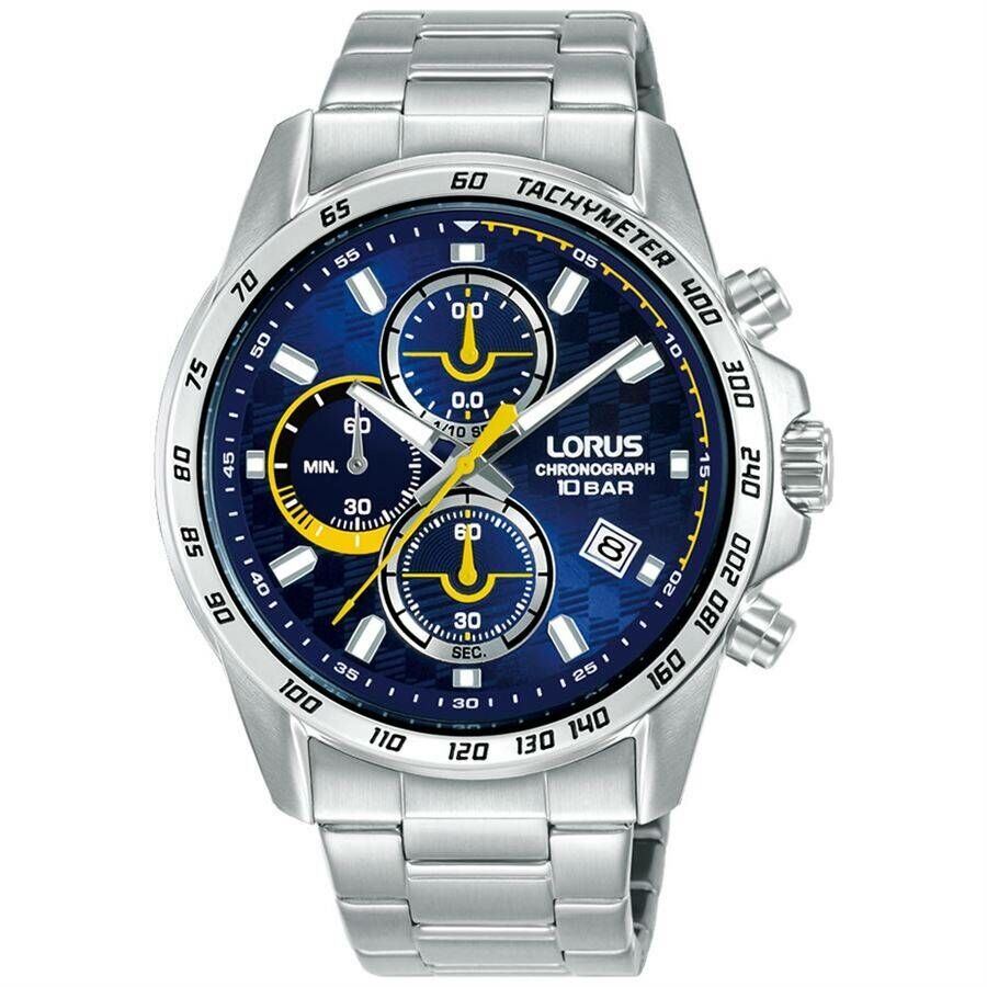 Lorus RM307KX9 Quartz Çelik Gri Lacivert Kadran 10 Atm 43 Mm Erkek Kol Saati