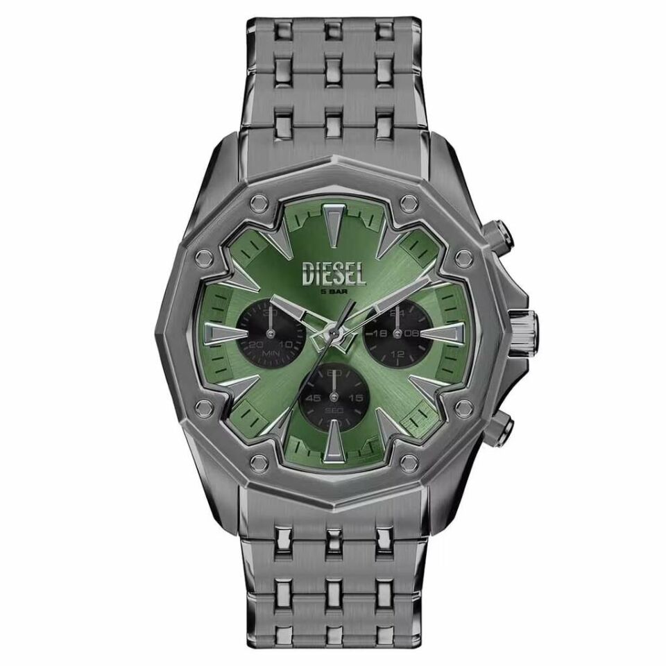 Diesel DZ4711 Quartz Çelik Füme Yeşil Kadran 46 Mm Erkek Kol Saati