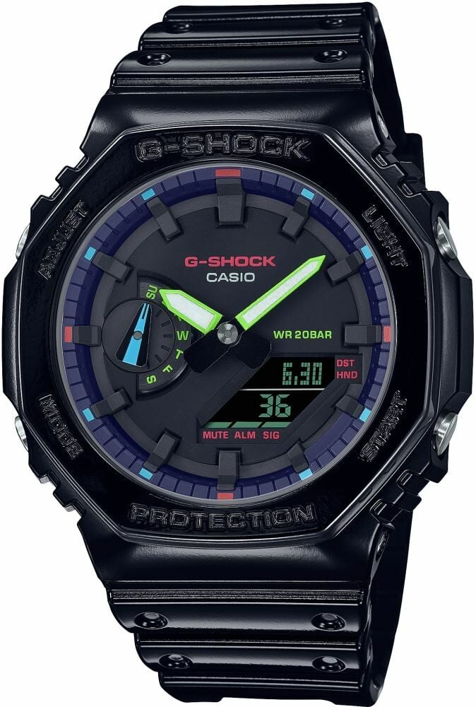 Casio GA-2100RGB-1ADR G-Shock Erkek Kol Saati
