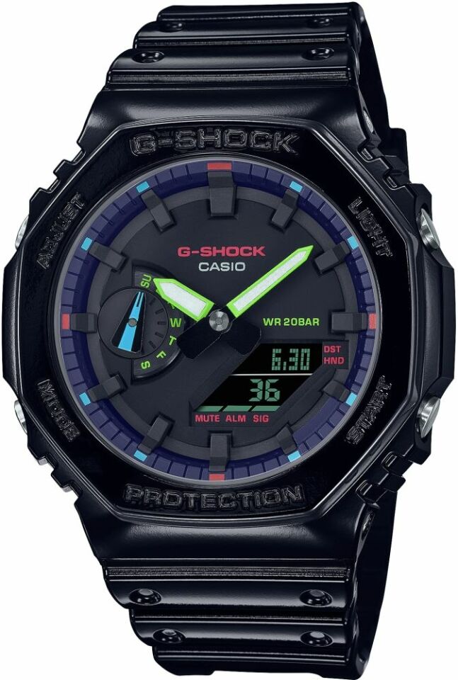 Casio GA-2100RGB-1ADR G-Shock Erkek Kol Saati