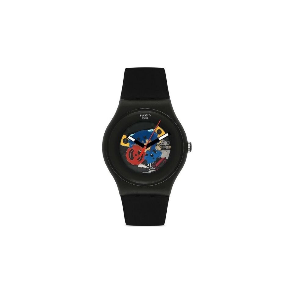 Swatch So29B107 Black Lacquered Again Unisex Kol Saati