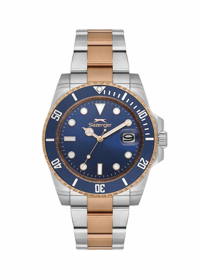 Slazenger SL.09.2518.1.06 Quartz Çelik Rose/Gri Lacivert Kadran 43 Mm Erkek Kol Saati