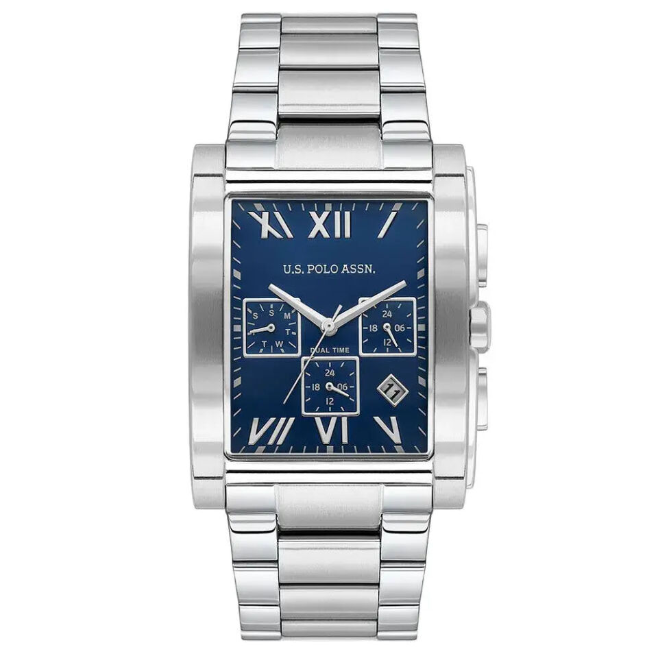 U.s Polo Assn. USPA1117-01 Quartz Çelik Gri Mavi Kadran 46 Mm Erkek Kol Saati