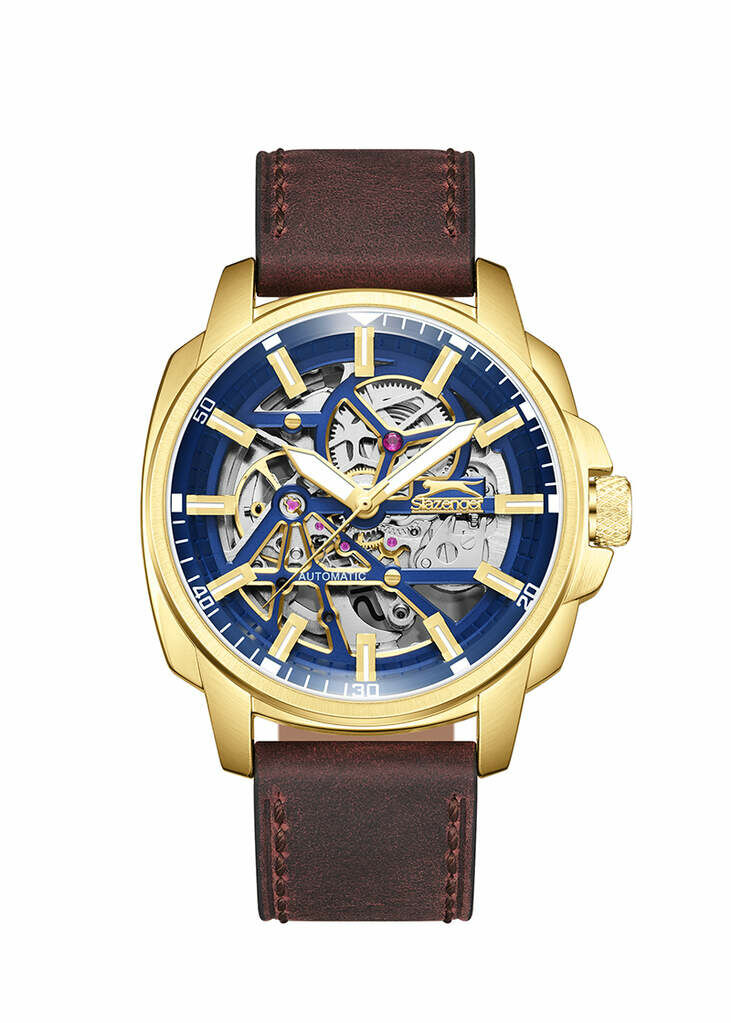 Slazenger SL.09.2435.1.05 Otomatik Deri Kahverengi 43 Mm Erkek Kol Saati