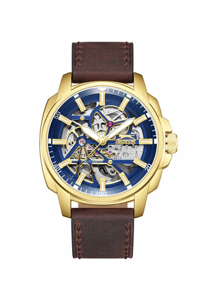 Slazenger SL.09.2435.1.05 Otomatik Deri Kahverengi 43 Mm Erkek Kol Saati