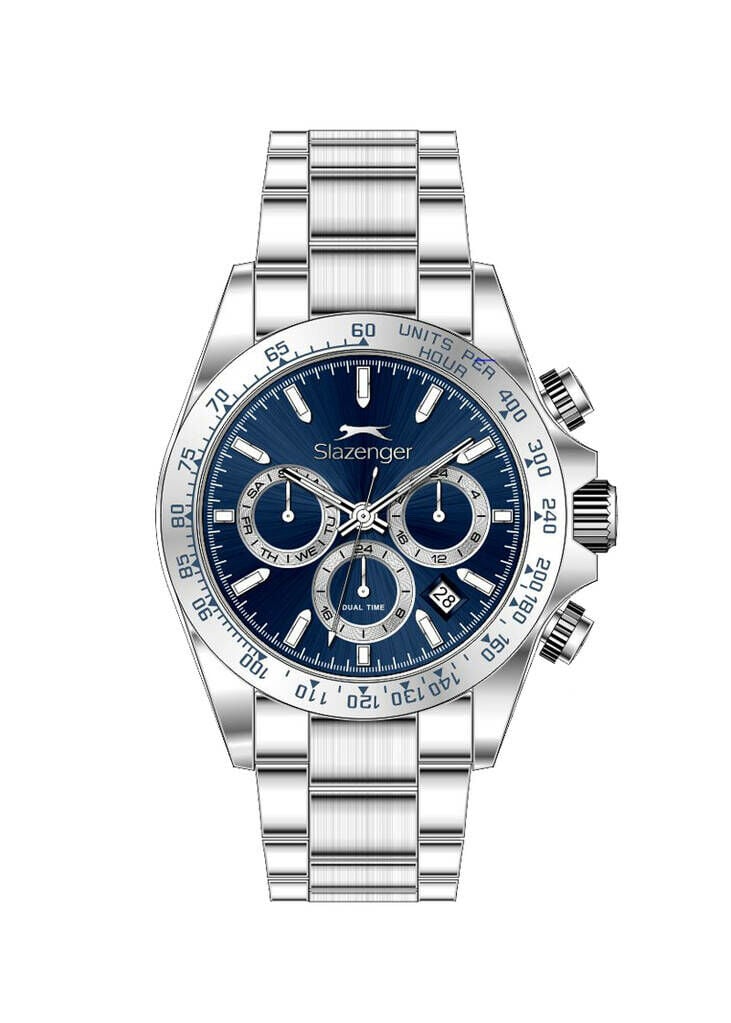 Slazenger SL.09.2512.2.03 Quartz Çelik Gri Mavi Kadran 40 Mm Erkek Kol Saati