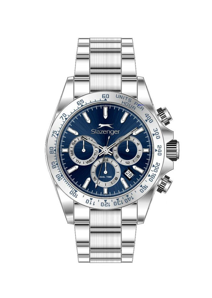 Slazenger SL.09.2512.2.03 Quartz Çelik Gri Mavi Kadran 40 Mm Erkek Kol Saati