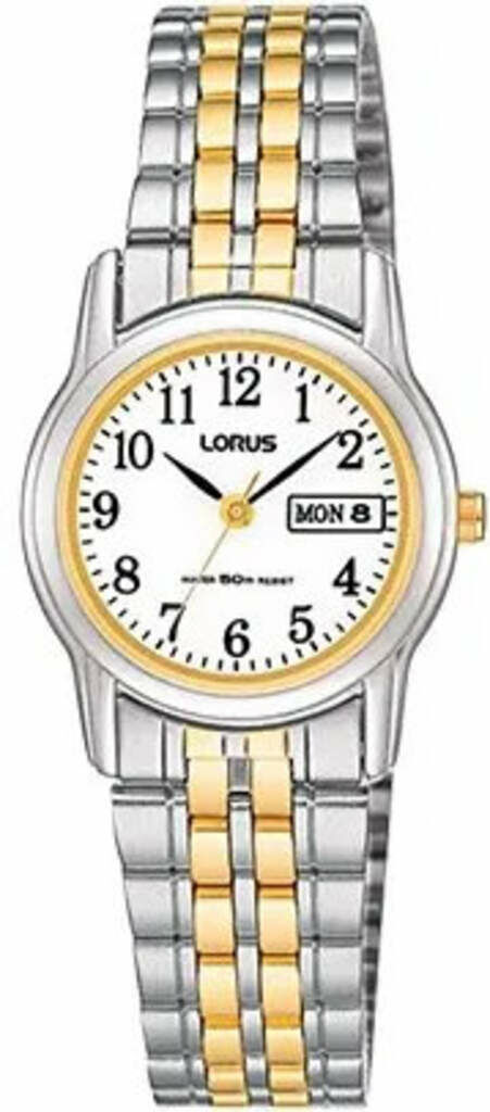 Lorus RXU11AX9 Quartz Çelik Altın/Gri Beyaz Kadran 24 Mm Kadın Kol Saati