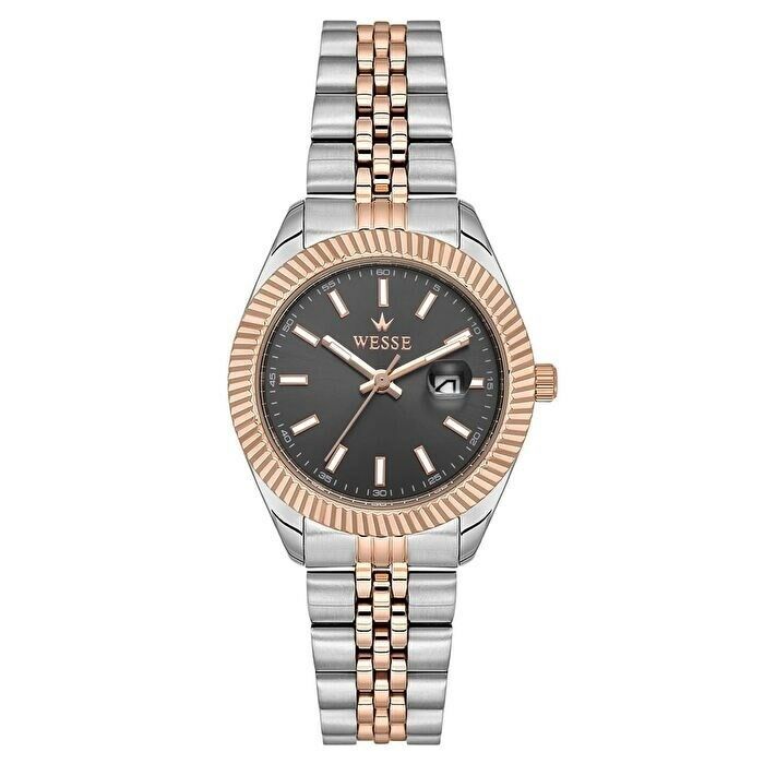 Wesse WWL1115B09 Quartz Çelik Rose/Gri Siyah Kadran 32 Mm Kadın Kol Saati