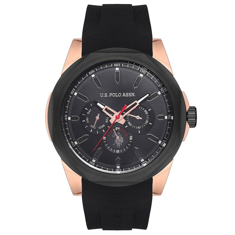 U.s Polo Assn. USPA1006-03 47 Mm Siyah Silikon Kordonlu Erkek Kol Saati