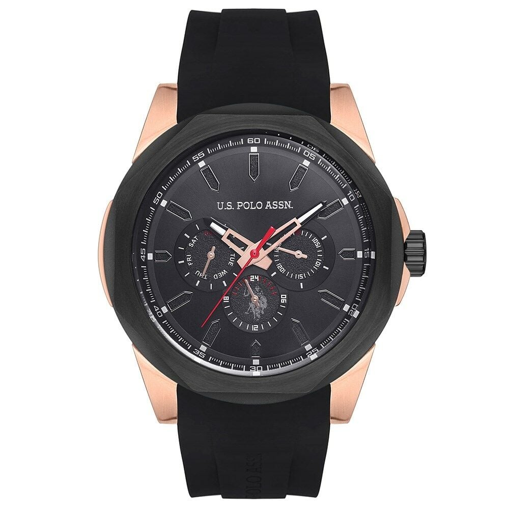 U.s Polo Assn. USPA1006-03 47 Mm Siyah Silikon Kordonlu Erkek Kol Saati