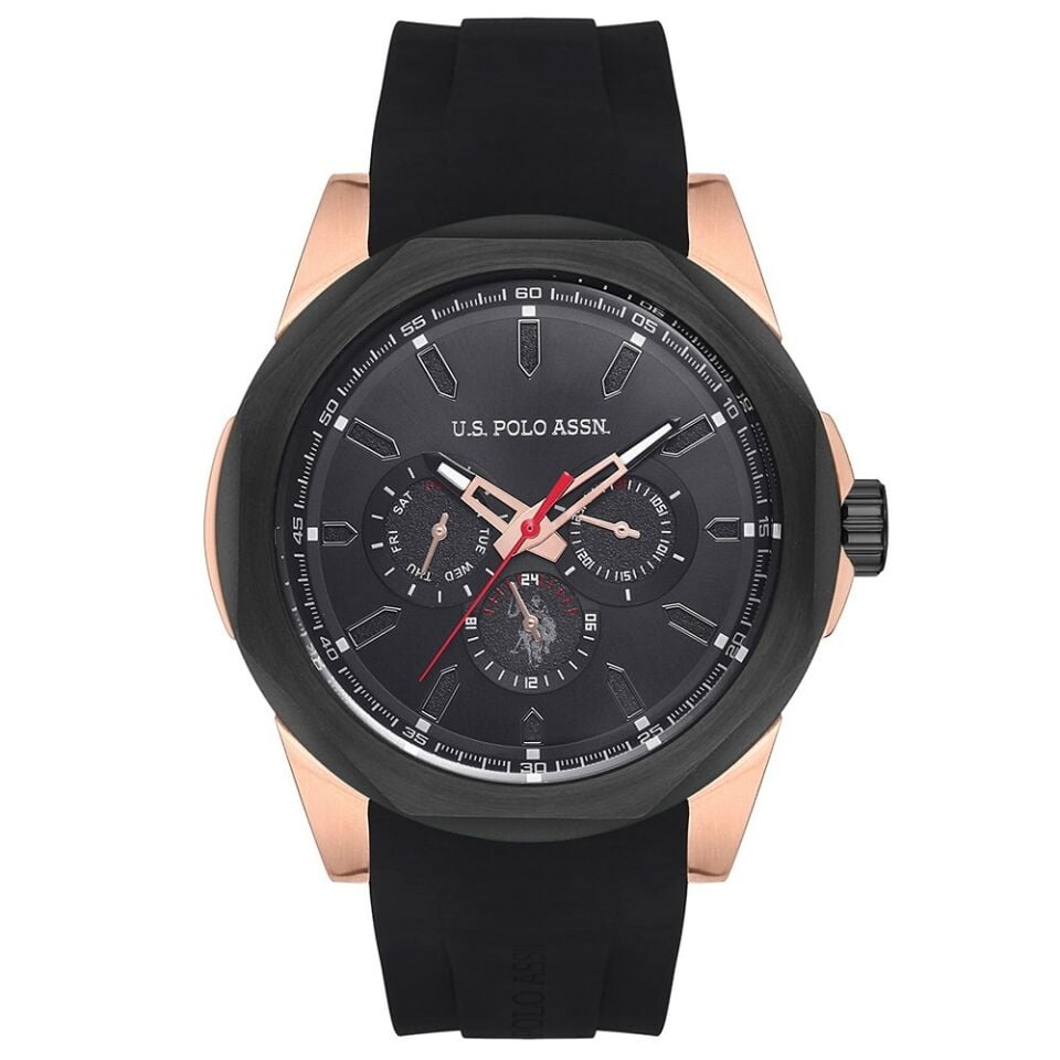 U.s Polo Assn. USPA1006-03 47 Mm Siyah Silikon Kordonlu Erkek Kol Saati