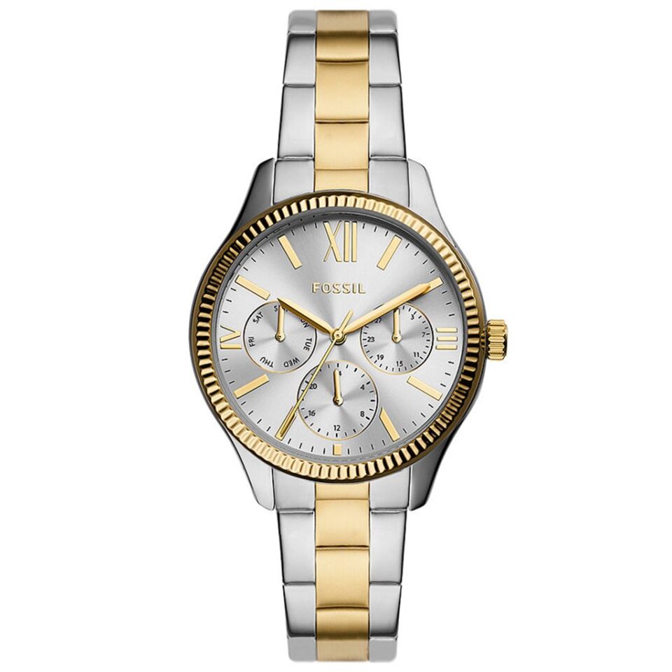 Fossil FBQ2737SET Quartz Çelik Altın/Gri 42 Mmx36 Mm Çift Saati