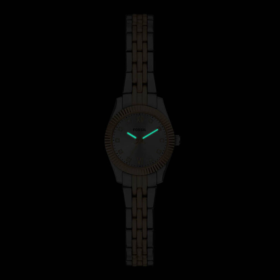 Fossil FES5473 Quartz Çelik Gri Altın Rengi 20 Mm Kadın Kol Saati