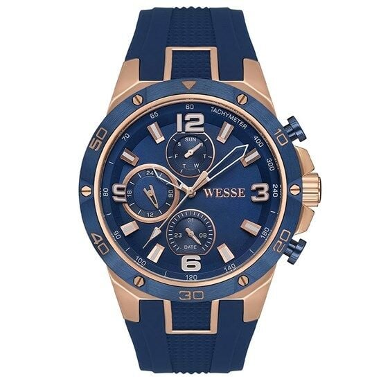 Wesse WWG402305 Quartz Silikon Mavi 45 Mm Erkek Kol Saati