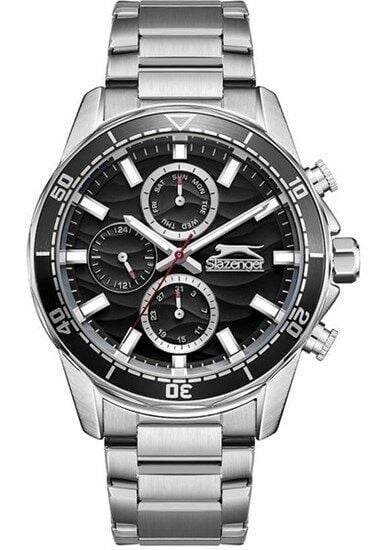 Slazenger SL.09.2434.2.02 Quartz Çelik Gri Siyah Kadran 42 Mm Erkek Kol Saati