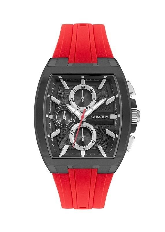 Quantum HNG997.068 Quartz Silikon Kırmızı 43 Mm Erkek Kol Saati