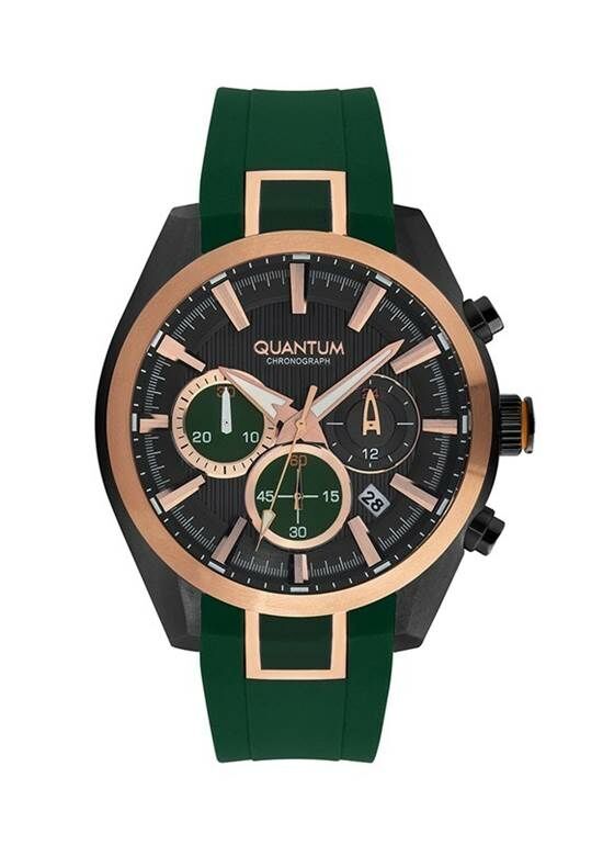 Quantum PWG910.055 Quartz Konograflı Silikon Yeşil 48 Mm Erkek Saat