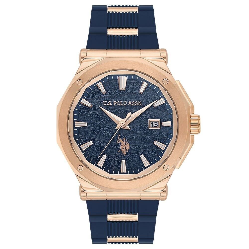 U.s. Polo Assn USPA1107-05 Quartz Silikon Rose/Lacivert 43 Mm Erkek Kol Saati