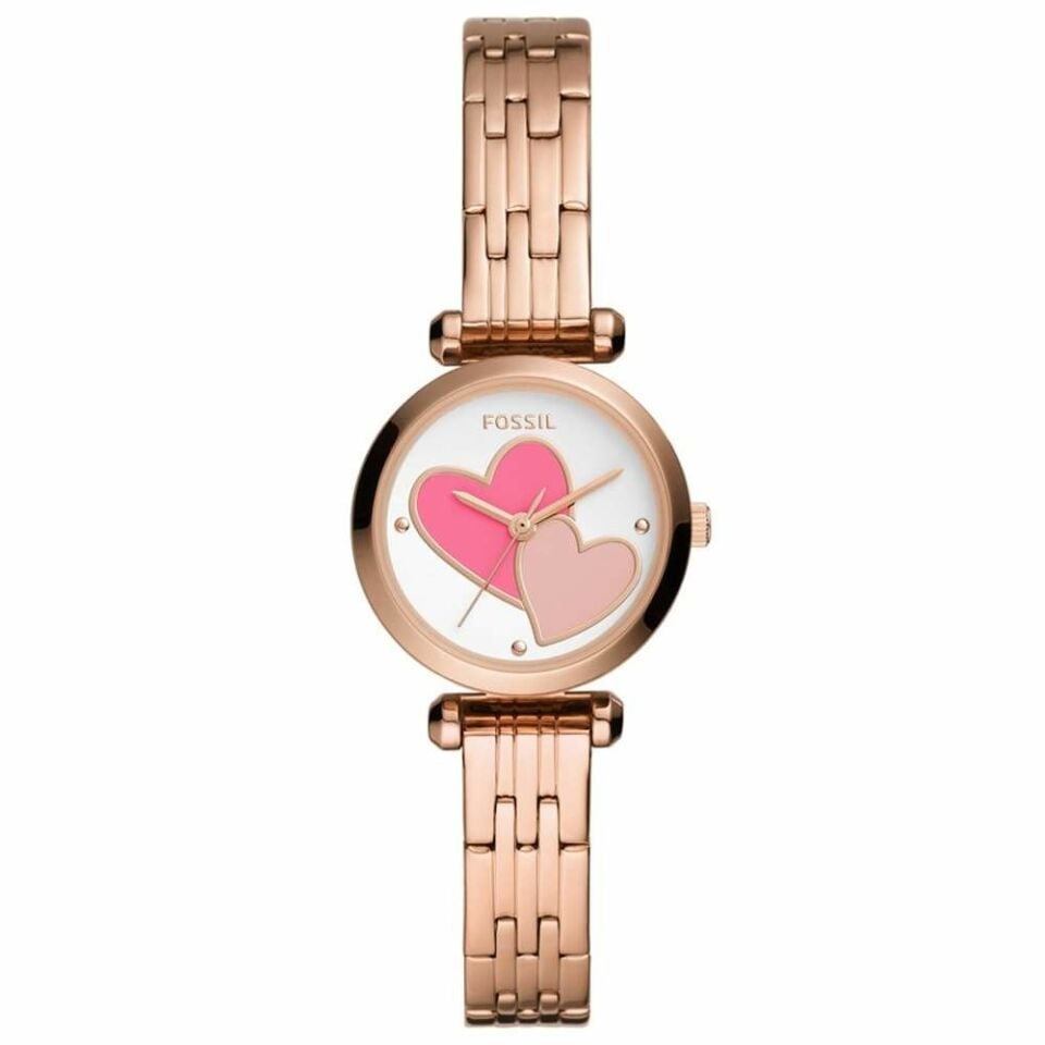 Fossil FBQ3697 Quartz Çelik Rose Gold Beyaz Kadran 26 Mm Kadın Kol Saati