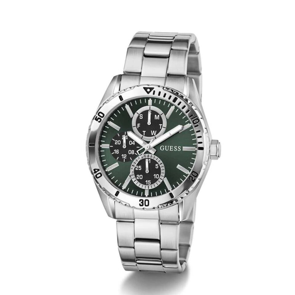 Guess GUGW1061G1 Quartz Çelik Gri Yeşil Kadran 43 Mm Erkek Kol Saati