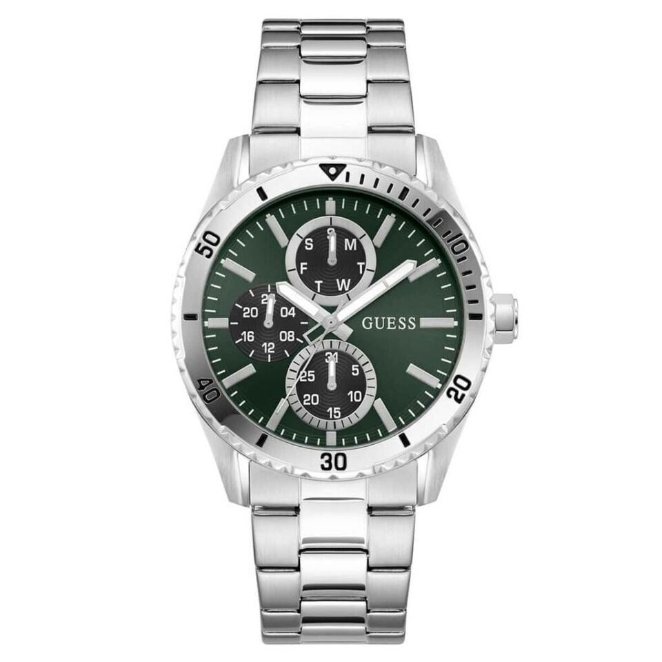 Guess GUGW1061G1 Quartz Çelik Gri Yeşil Kadran 43 Mm Erkek Kol Saati