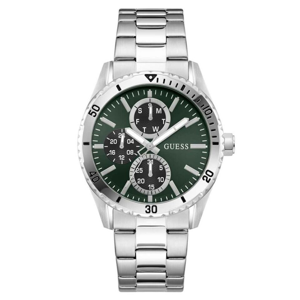 Guess GUGW1061G1 Quartz Çelik Gri Yeşil Kadran 43 Mm Erkek Kol Saati