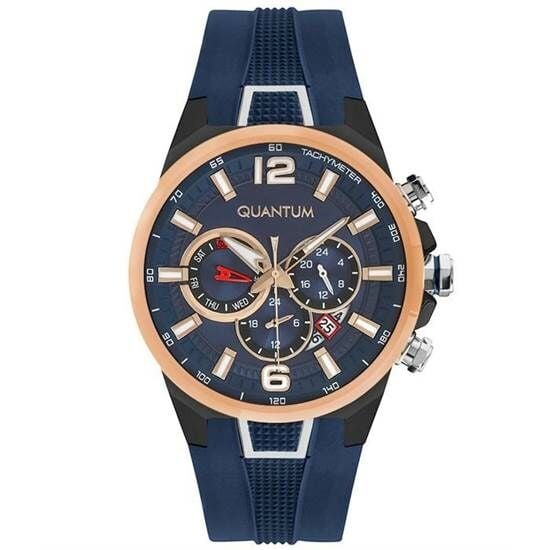 Quantum PWG924.899 Quartz Silikon Lacivert 46 Mm Erkek Kol Saati