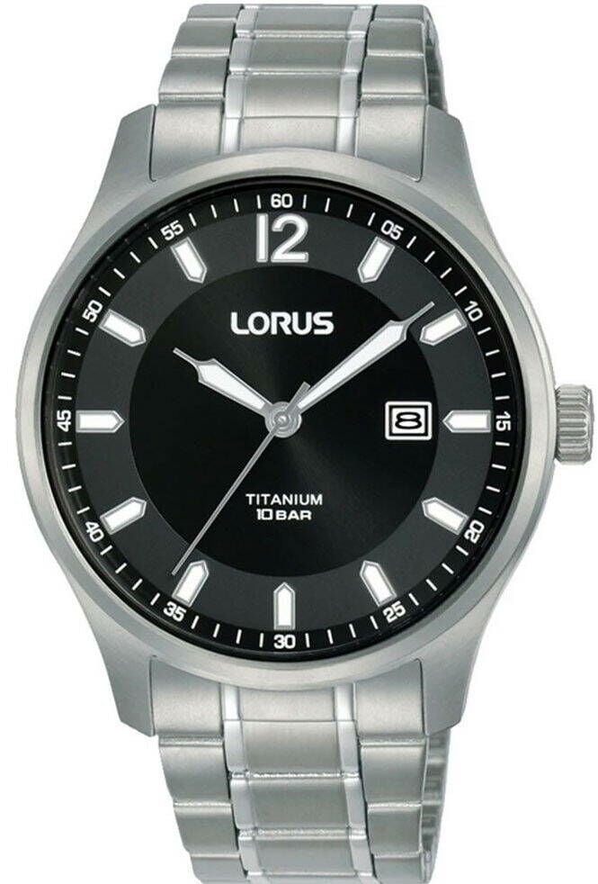 Lorus RH995QX9 Quartz Titanyum Kasa Çelik Gri Siyah Kadran 40 Mm Erkek Kol Saati