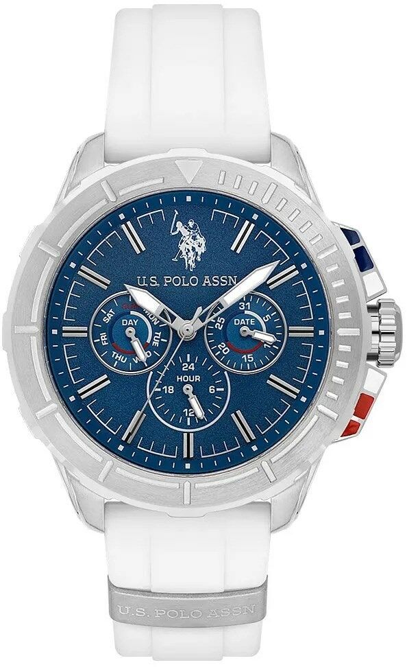 U.s. Polo Assn. USPA1066-01 Quartz Silikon Beyaz Mavi Kadran 43 Mm Erkek Kol Saati