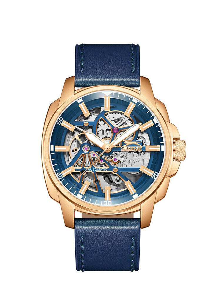 Slazenger SL.09.2435.1.04 Otomatik Deri Lacivert 43 Mm Erkek Kol Saati