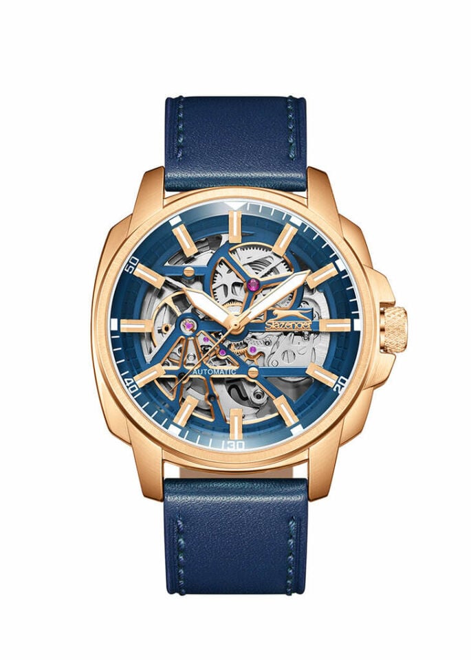 Slazenger SL.09.2435.1.04 Otomatik Deri Lacivert 43 Mm Erkek Kol Saati