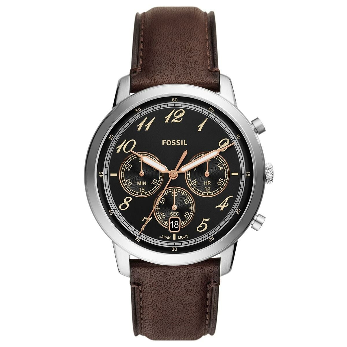 Fossil FFS6024 Quartz Deri Kahverengi 44 Mm Erkek Kol Saati