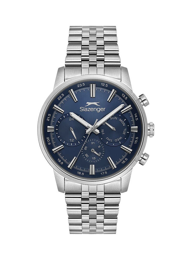 Slazenger SL.09.2453.2.03 Quartz Çelik Gri Lacivert Kadran 10 Atm 46 Mm Erkek Kol Saati