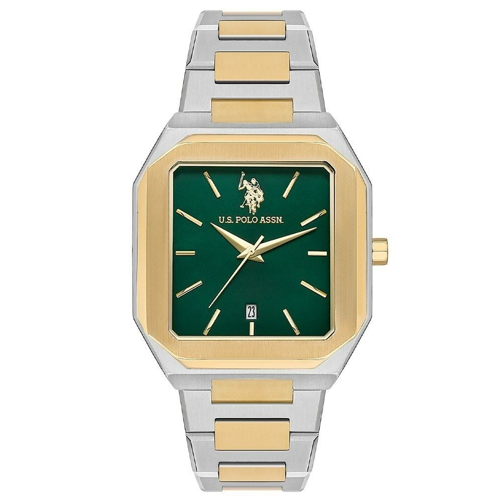 U.s. Polo Assn. USPA1082-04 Quartz Çelik Altın/Gri Yeşil Kadran Erkek Kol Saati