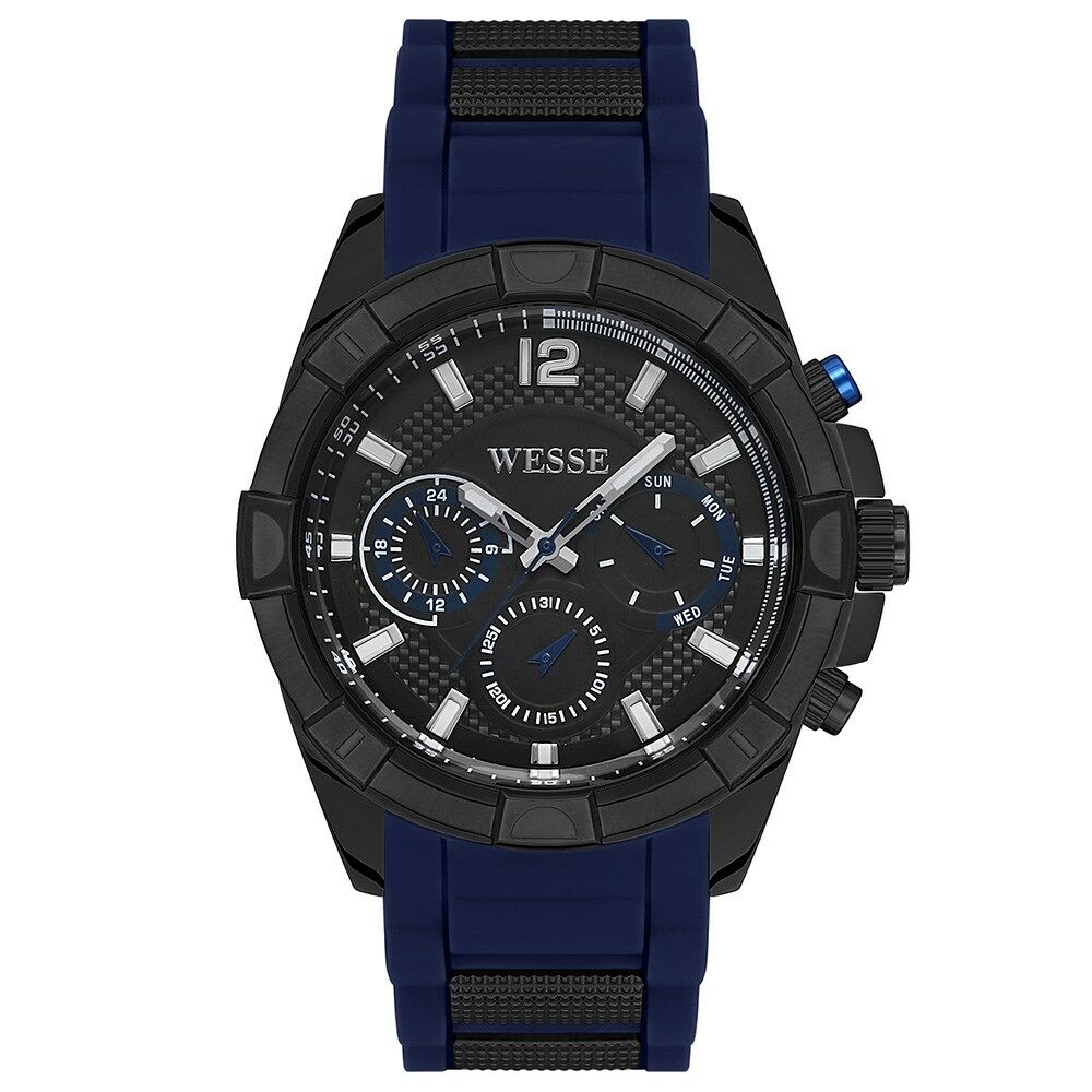 Wesse WWG401803 Quartz Silikon Siyah Kadran 46 Mm Erkek Kol Saati