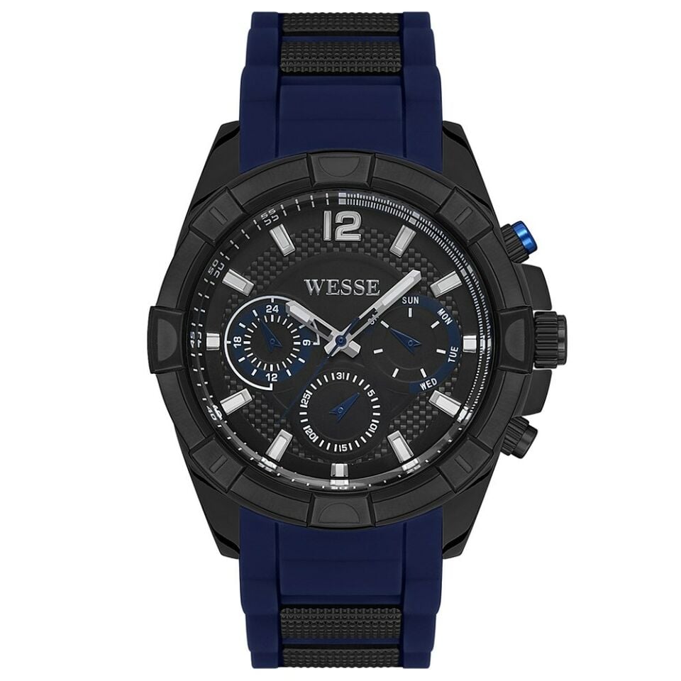 Wesse WWG401803 Quartz Silikon Siyah Kadran 46 Mm Erkek Kol Saati