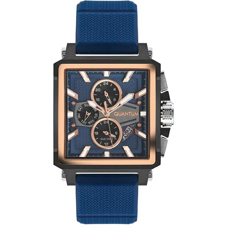 Quantum HNG969.090 Quartz Silikon Lacivert Multifonksiyon 42 Mm Erkek Kol Saati