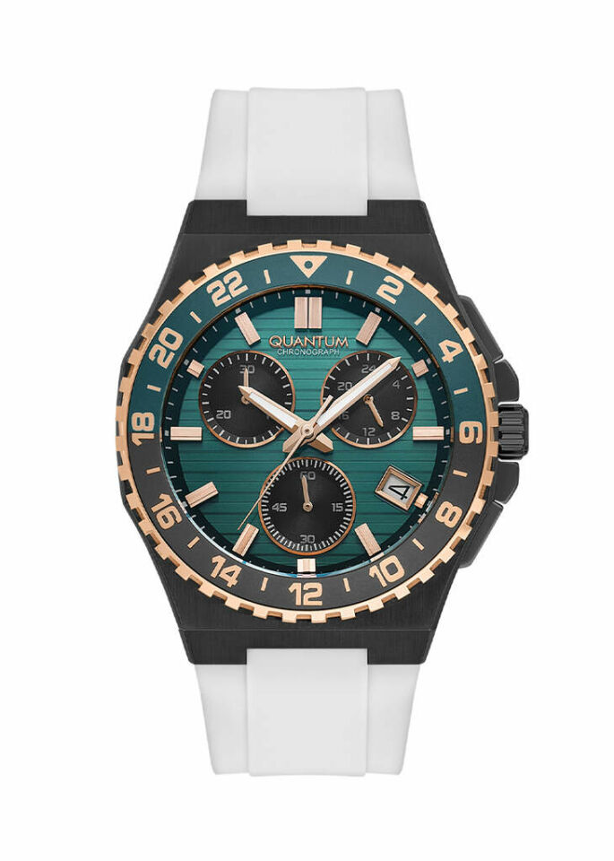 Quantum PWG1147.093 Quartz Silikon Beyaz 43 Mm Erkek Kol Saati