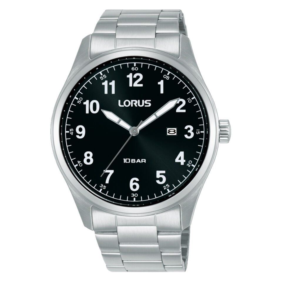 Lorus RH971SX9 Quartz Çelik Gri Siyah Kadran 10 Atm 42 Mm Erkek Kol Saati