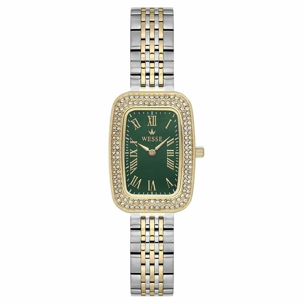 Wesse WWL113805 Quartz Çelik Altın/Gri Yeşil Kadran Kadın Kol Saati