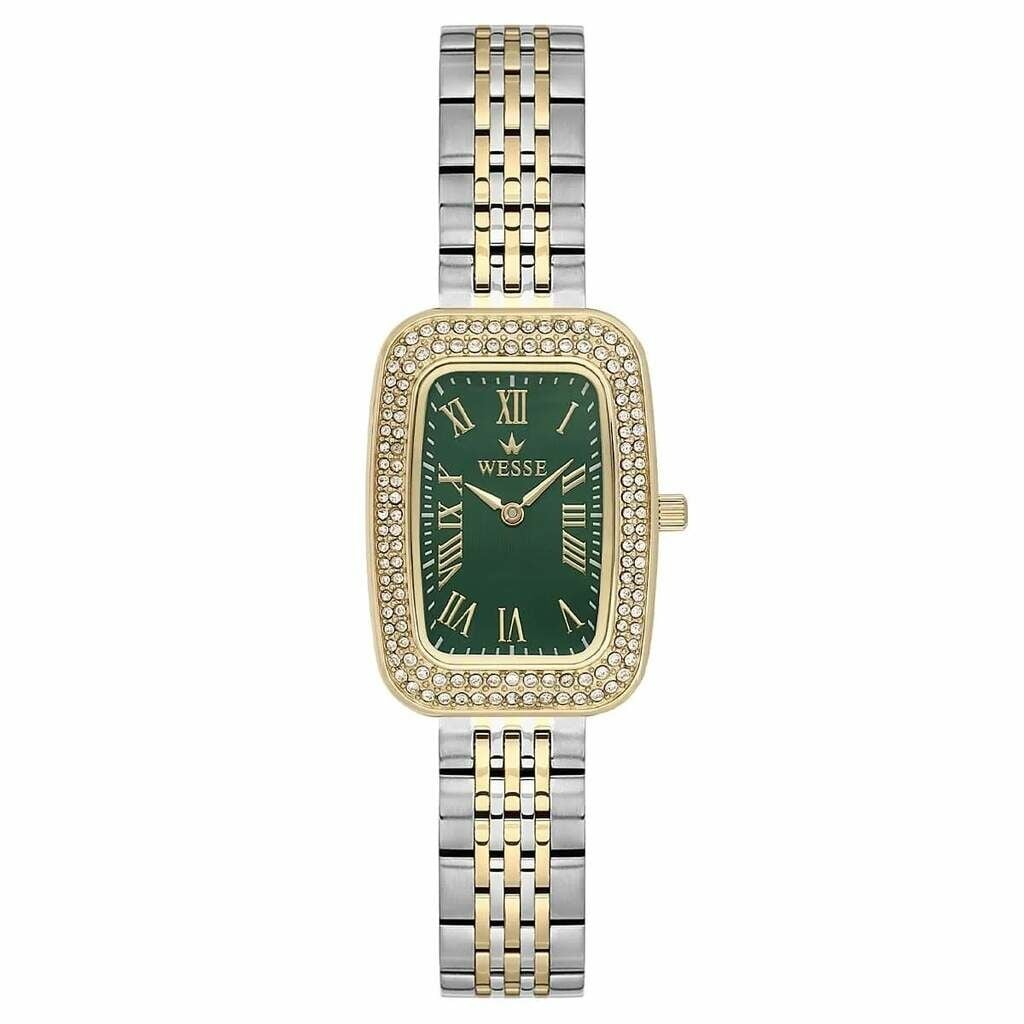 Wesse WWL113805 Quartz Çelik Altın/Gri Yeşil Kadran Kadın Kol Saati