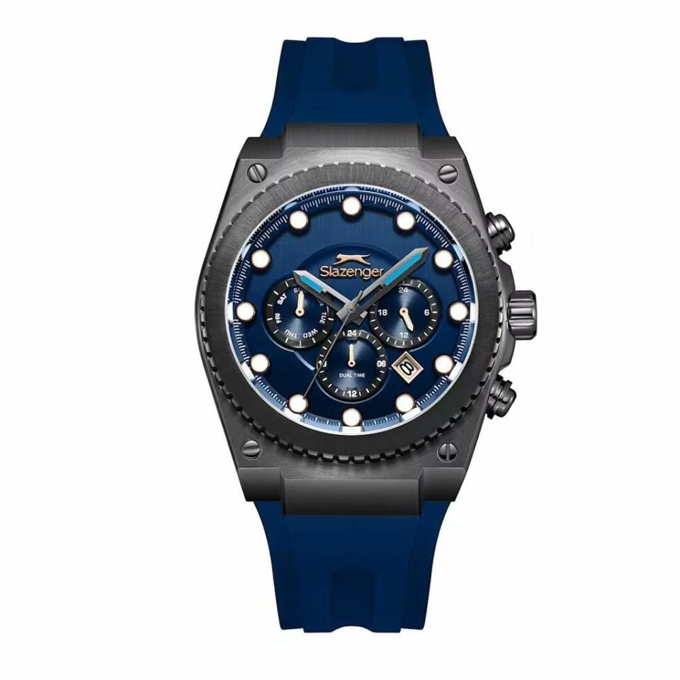 Slazenger SL.09.2568.2.699 Quartz Silikon Mavi 44 Mm Erkek Kol Saati