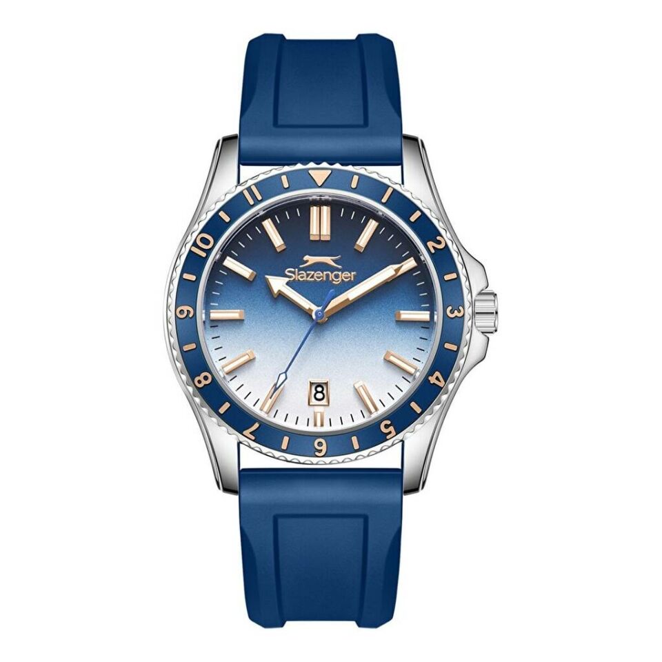 Slazenger SL.09.2531.1.02 Quartz Silikon Mavi 42 Mm Erkek Kol Saati