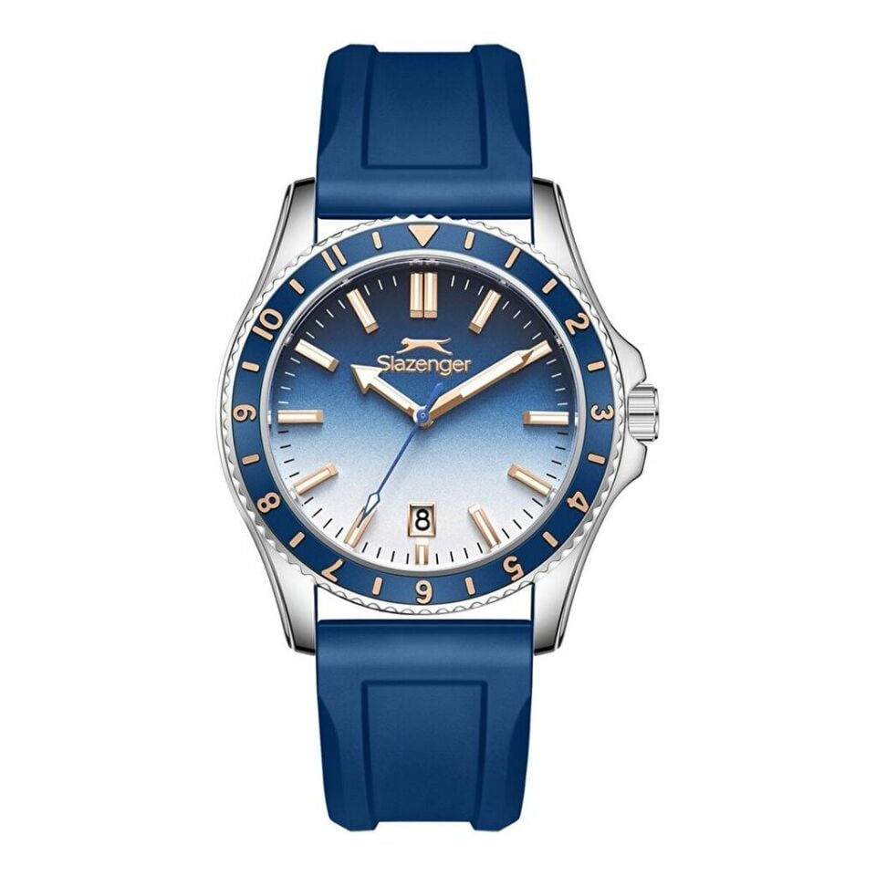 Slazenger SL.09.2531.1.02 Quartz Silikon Mavi 42 Mm Erkek Kol Saati