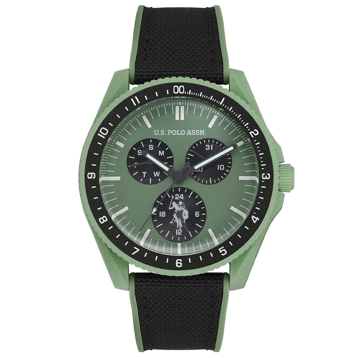 U.s. Polo Assn. USPA1053-04 Quartz Nato Siyah-Yeşil 40 Mm Erkek Kol Saati
