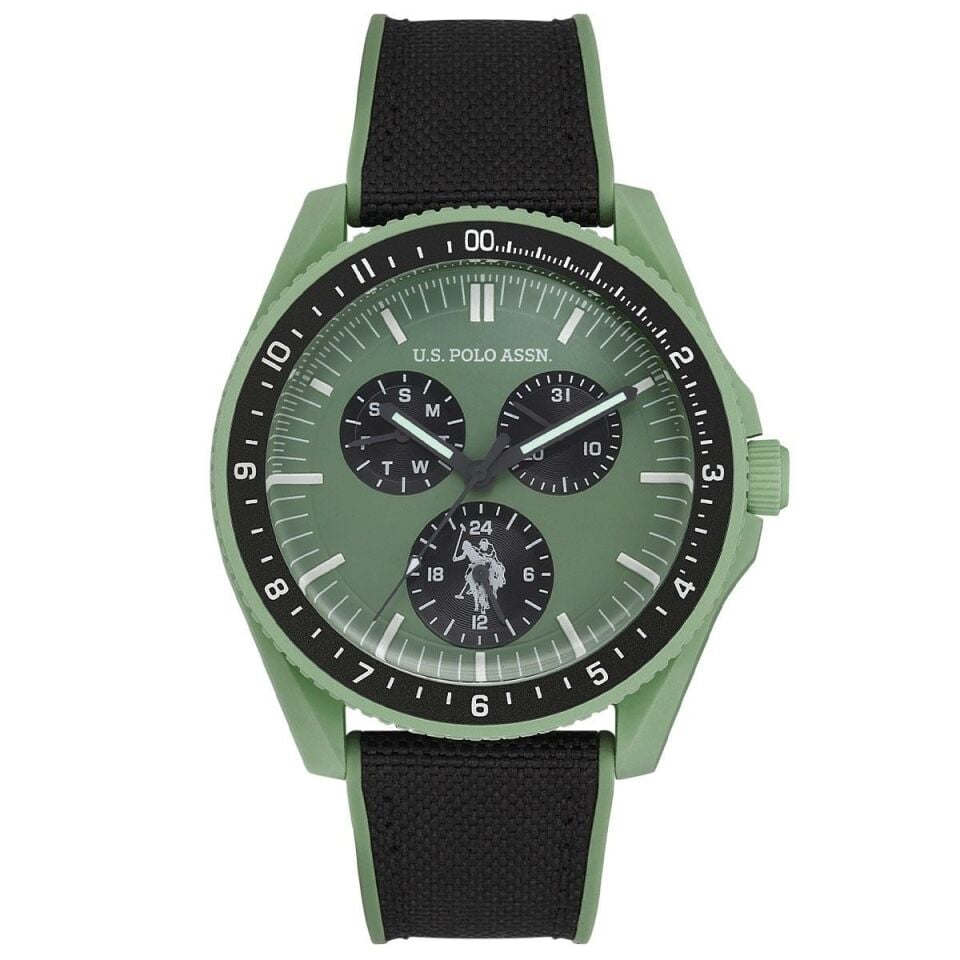 U.s. Polo Assn. USPA1053-04 Quartz Nato Siyah-Yeşil 40 Mm Erkek Kol Saati