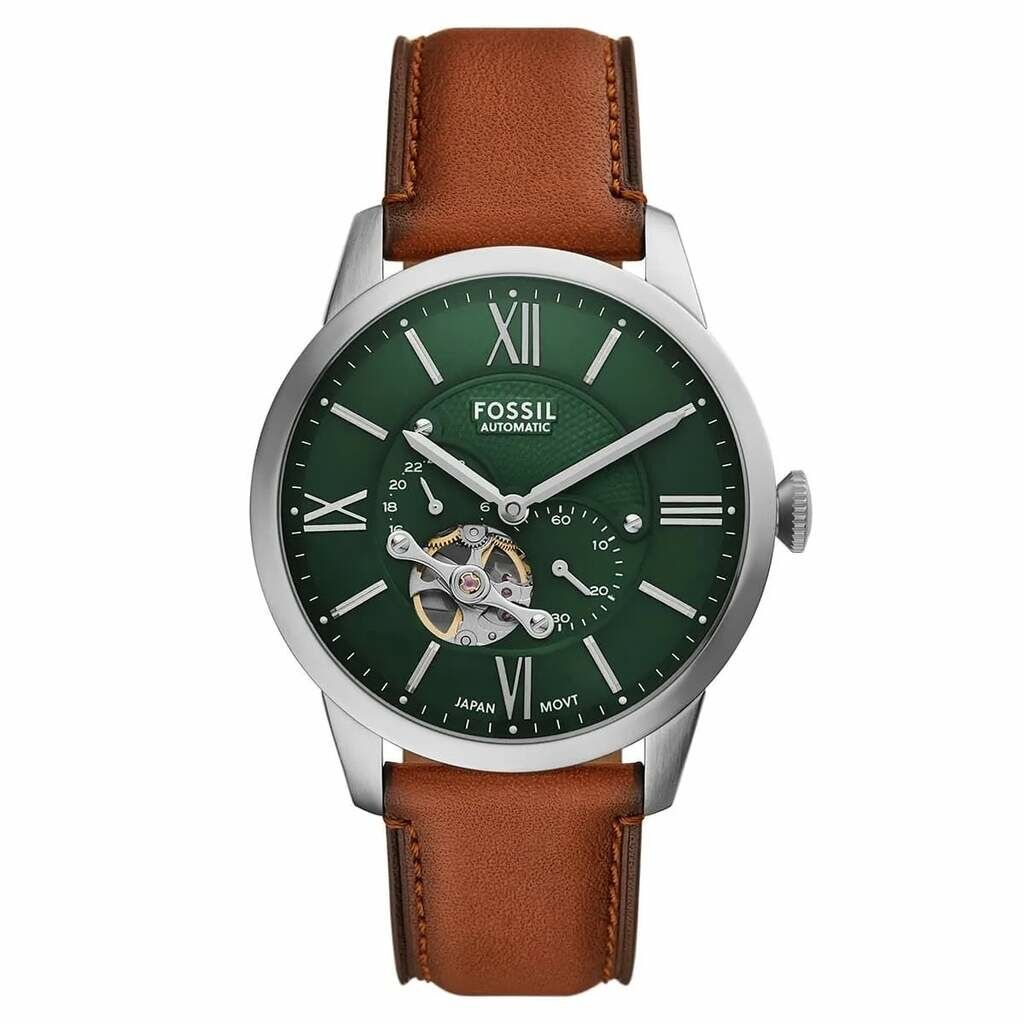 Fossil FME3265 Otomatik Deri Kahverengi Yeşil Kadran 44 Mm Erkek Kol Saati